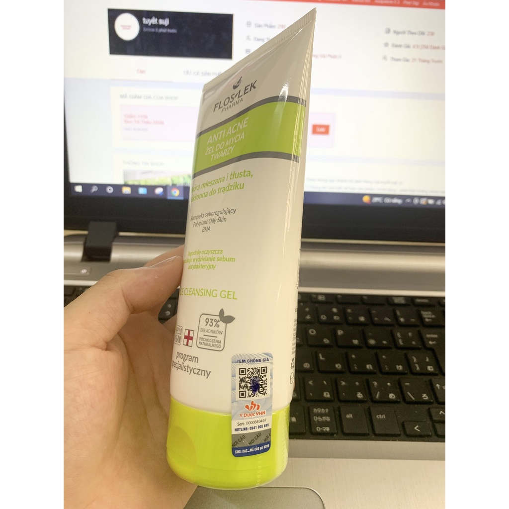 [CHÍNH HÃNG] Sữa Rửa Mặt Dạng Gel Cho Da Nhờn Mụn Anti Acne Bacterial Face Cleansing Gel 200 ml