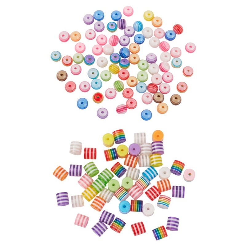 Túi 200 Hạt Xỏ Lỗ Màu Cầu Vồng Dùng Để Làm Trang Sức Thủ Công
