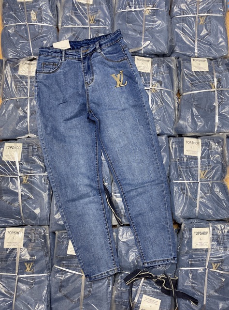 BÁN SỈ QUẦN JEAN THÊU L.V MÀU XANH CHO NỮ | WebRaoVat - webraovat.net.vn