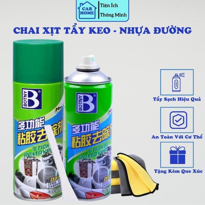 Bình Xịt Tẩy Keo Băng Dính BOTNY Sticker Remover - Làm Sạch Vết Băng Dính Keo Dán Nhựa Đường Trên Mọi Bề Mặt - 450ml