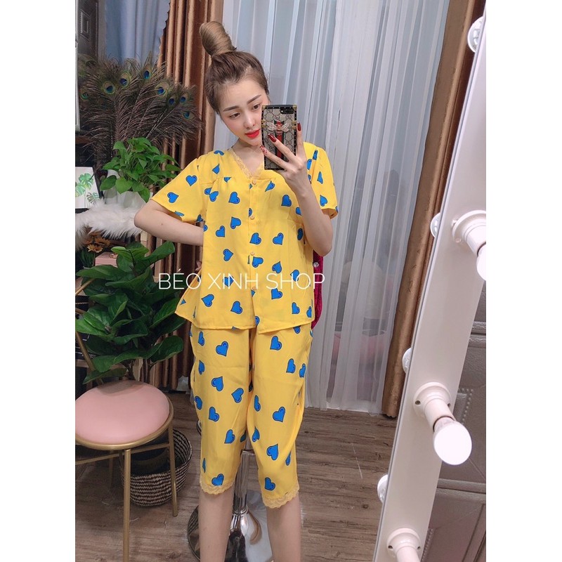 Đồ Ngủ Lửng 55-85kg Bigsize Cao Cấp Kiểu Dáng Đẹp Vải Lụa Nhật Lạnh Mặc Cực Thích | BigBuy360 - bigbuy360.vn