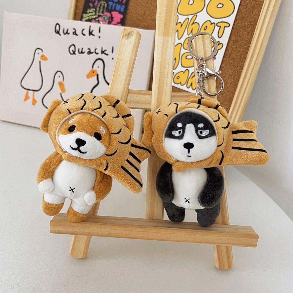 Móc Khóa Hình Đầu Chó Shiba-Inu Husky Nhồi Bông Cá Tính Có Thể Tháo Rời REBUY1 Charms