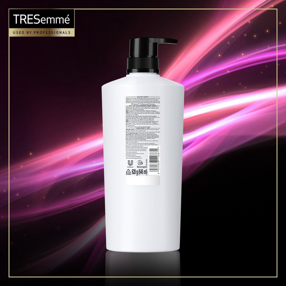 Combo Dầu gội đầu 640g + Dầu Xả 620g TRESemmé Ngăn Gãy Rụng Salon Rebond