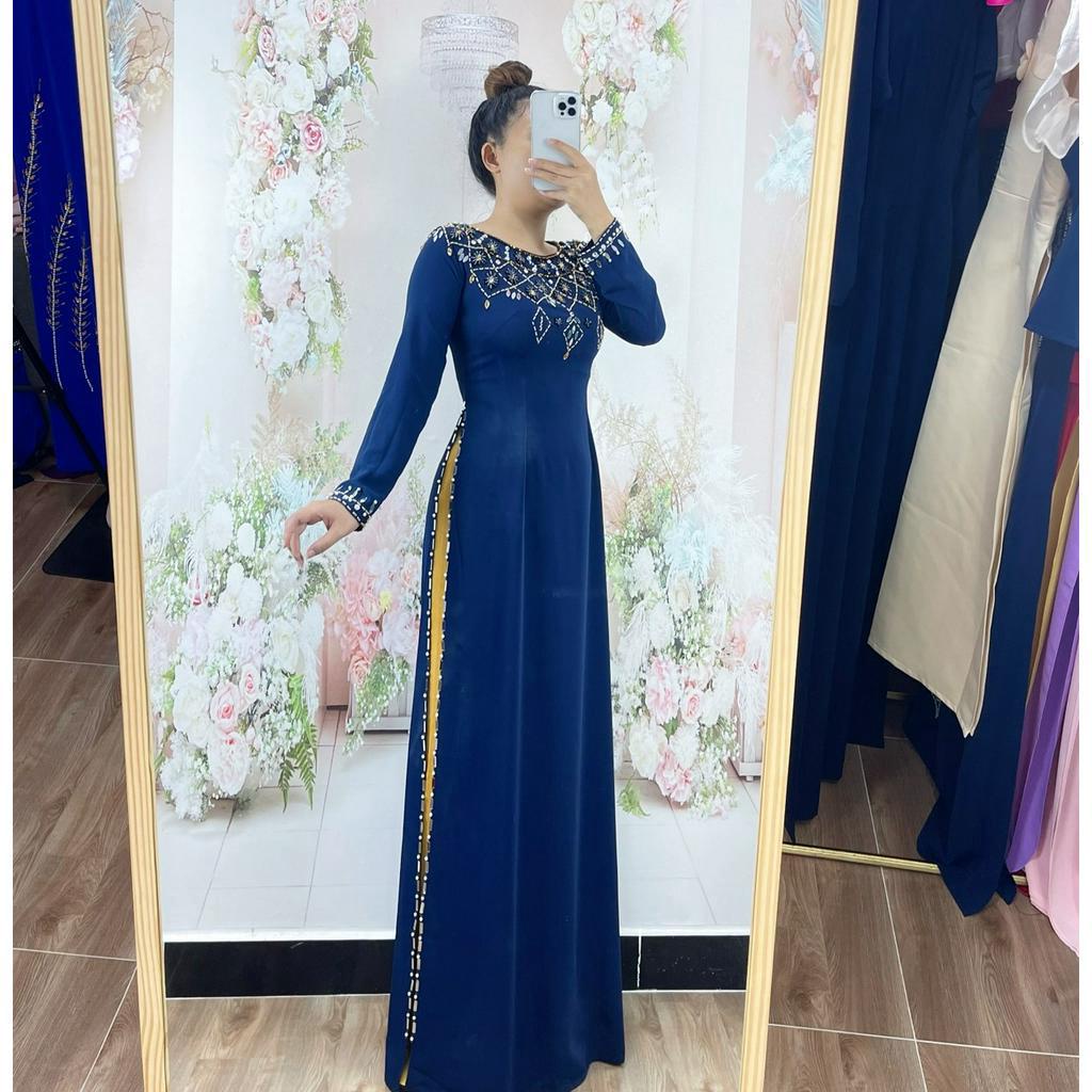 [𝐌𝐀𝐑𝐈𝐀]ÁO DÀI TRUNG NIÊN DÀNH CHO MẸ NGỒI SUI HOẶC CHỊ EM ĐI SỰ KIỆN( 3 MÀU)