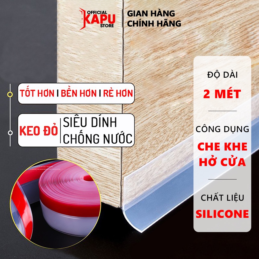 Ron dán chân cửa KAPU Silicon Ngăn Chống Côn Trùng Ruồi Muỗi Gián Che Khe Hở Chân Cửa Rộng 35mm Màu Trong