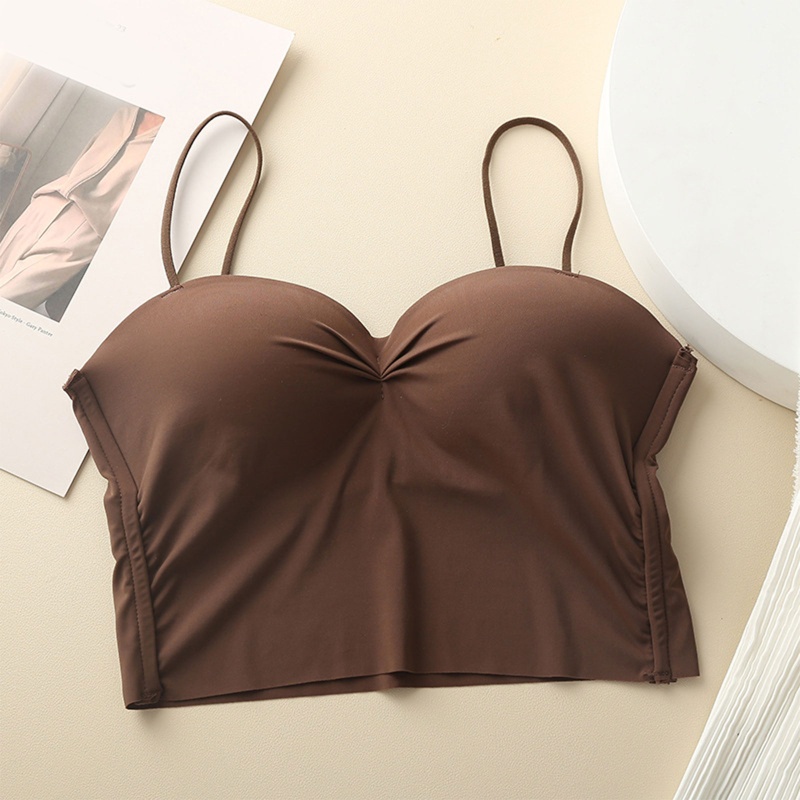Brroa Áo Lót Ống Ôm Sát Màu Trơn Hở Lưng Có Mút Đệm Thời Trang Mùa Hè Cho Nữ