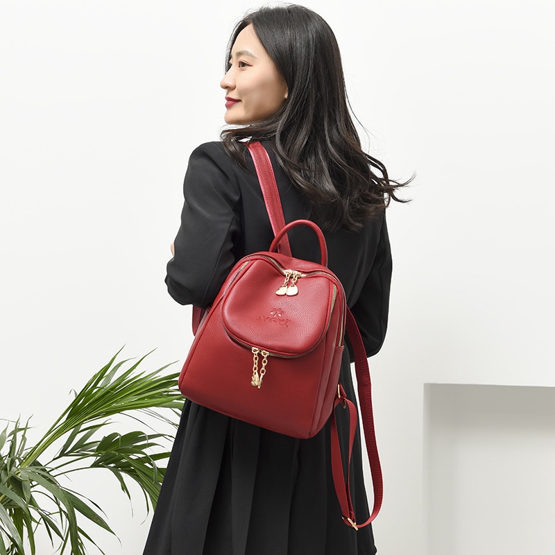 Chuwanglin Women Vintage Soft Leather Small Backpacks