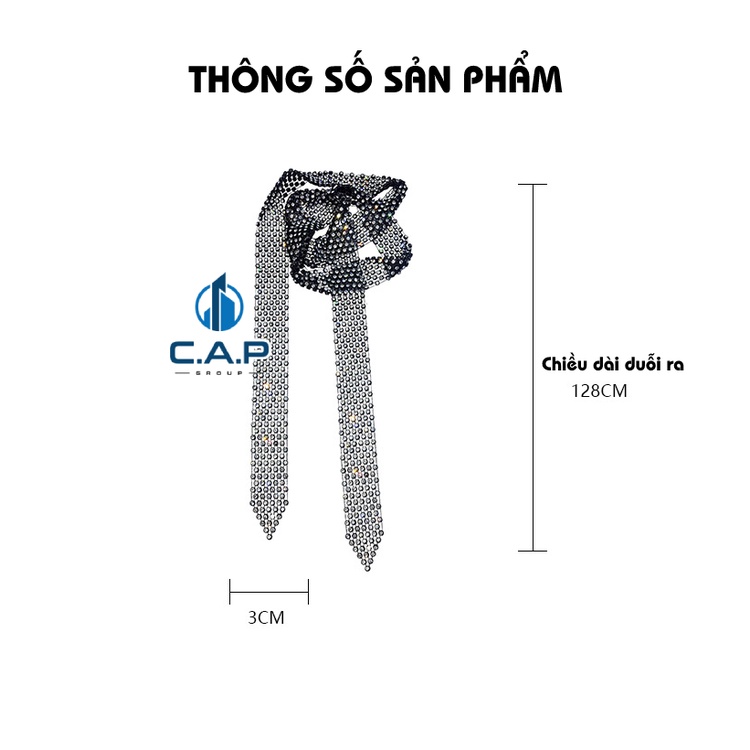 Cà vạt nữ Hàn Quốc cavat đính đá kim cương nhân tạo có thể làm thắt lưng - 0X2-0II6