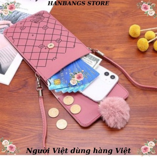 Túi nữ cầm tay đeo chéo đựng điện thoại vuốt cảm ứng sang trọng 2022 HANBANGS STORE 18
