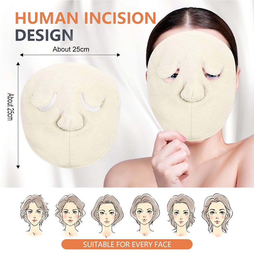 Khăn Mặt Nạ 25 * 25cm Giúp Dưỡng Ẩm Và Chống Lão Hóa Cao Cấp ​Khăn Quấn Đầu / Spa Bằng Vải Lông Cừu San Hô Điều Chỉnh Được