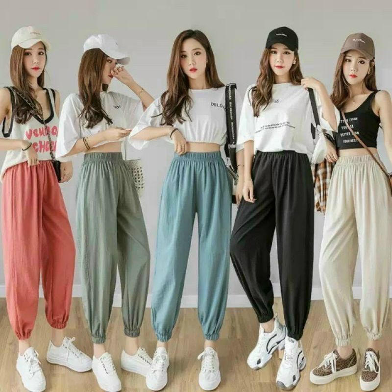 [Có Bigsize] Quần Alibaba, Baggy Bo Chun Chất Đũi Tơ mềm loại đẹp Thoitrangmoon