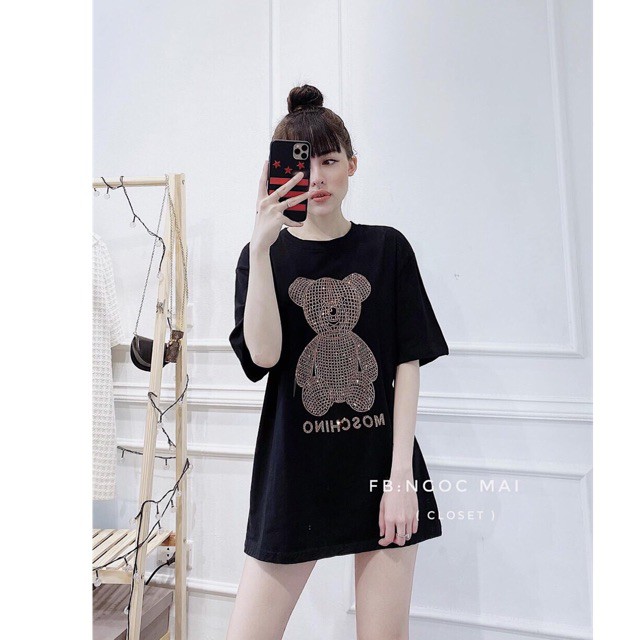 áo thun đính đá phom giấu quần