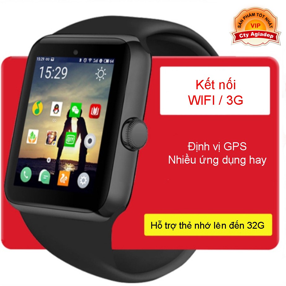 Đồng hồ thông minh nghe gọi hỗ trợ sim thẻ nhớ cài app youtube Facebook v.v ADG Q9