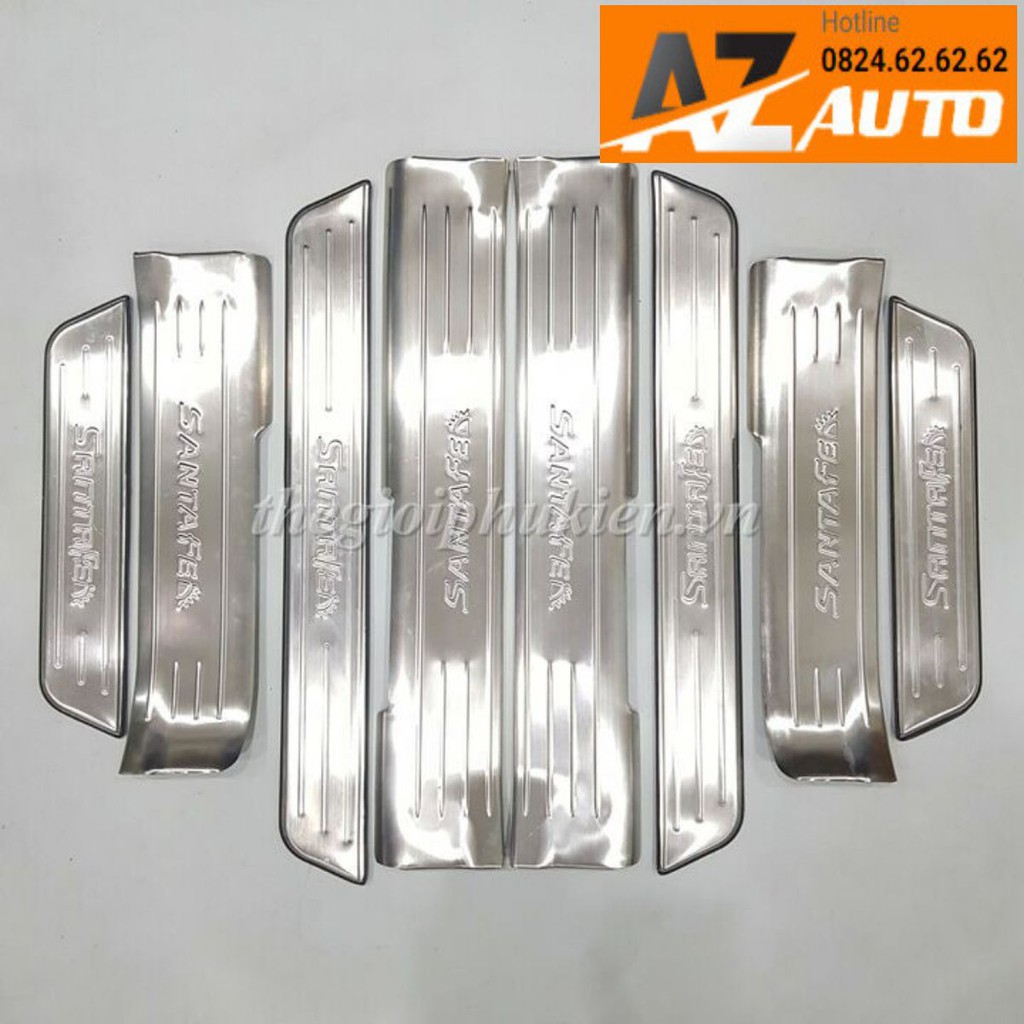 Bộ Ốp bậc cửa, Nẹp bước chân Hyundai Santafe 2019-2023 – INOX