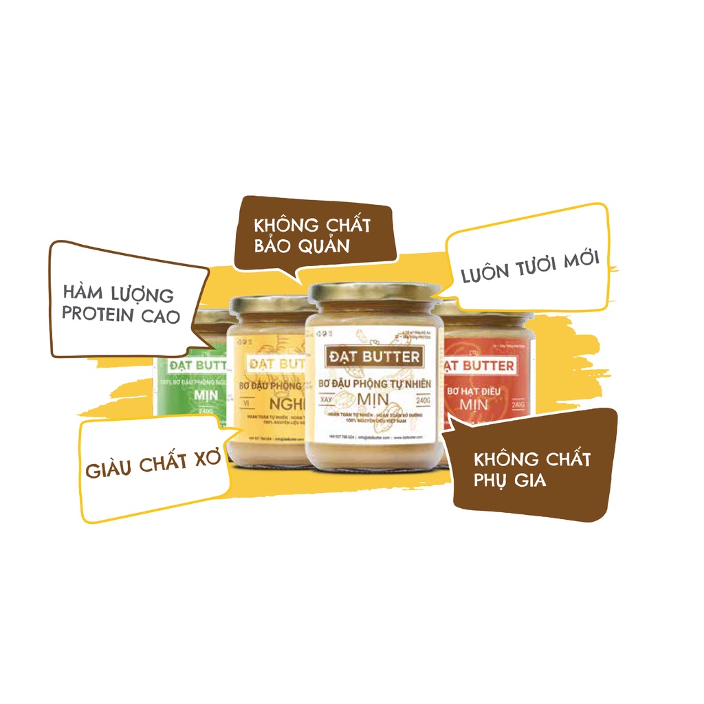 Bơ đậu phộng tự nhiên xay mịn Đạt Butter