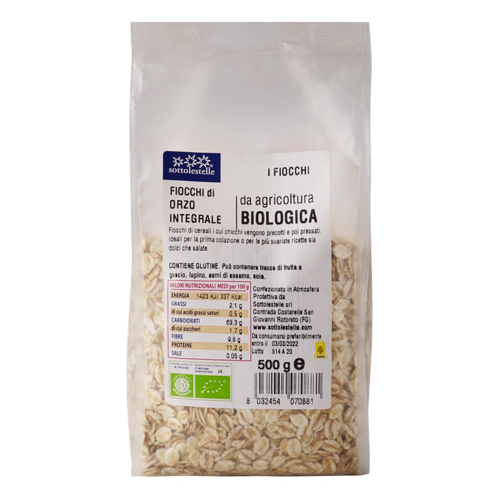 Hạt ý dĩ lúa mạch ngọc trai hữu cơ 500g Sottolestelle