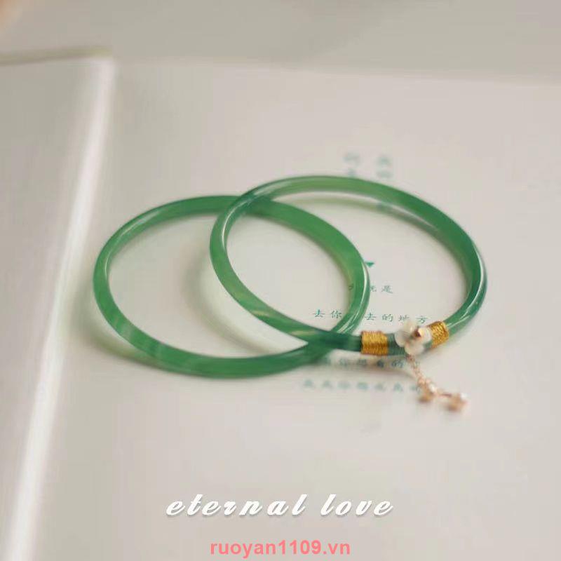 Natural jade bracelet, chalcedony jingle bracelet, female bells, ring one step at a time, fine bracelet ancient style gift for girlfriend | BigBuy360 - bigbuy360.vn