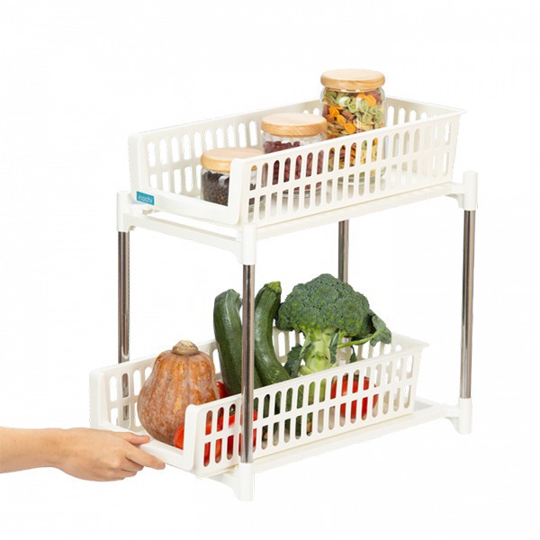 Kệ Đựng Đồ Đa Năng Có Khay Trượt 2 Tầng Dùng Để Gia Vị, Vật Dụng Nhà Tắm Tiên Lợi INCOHI