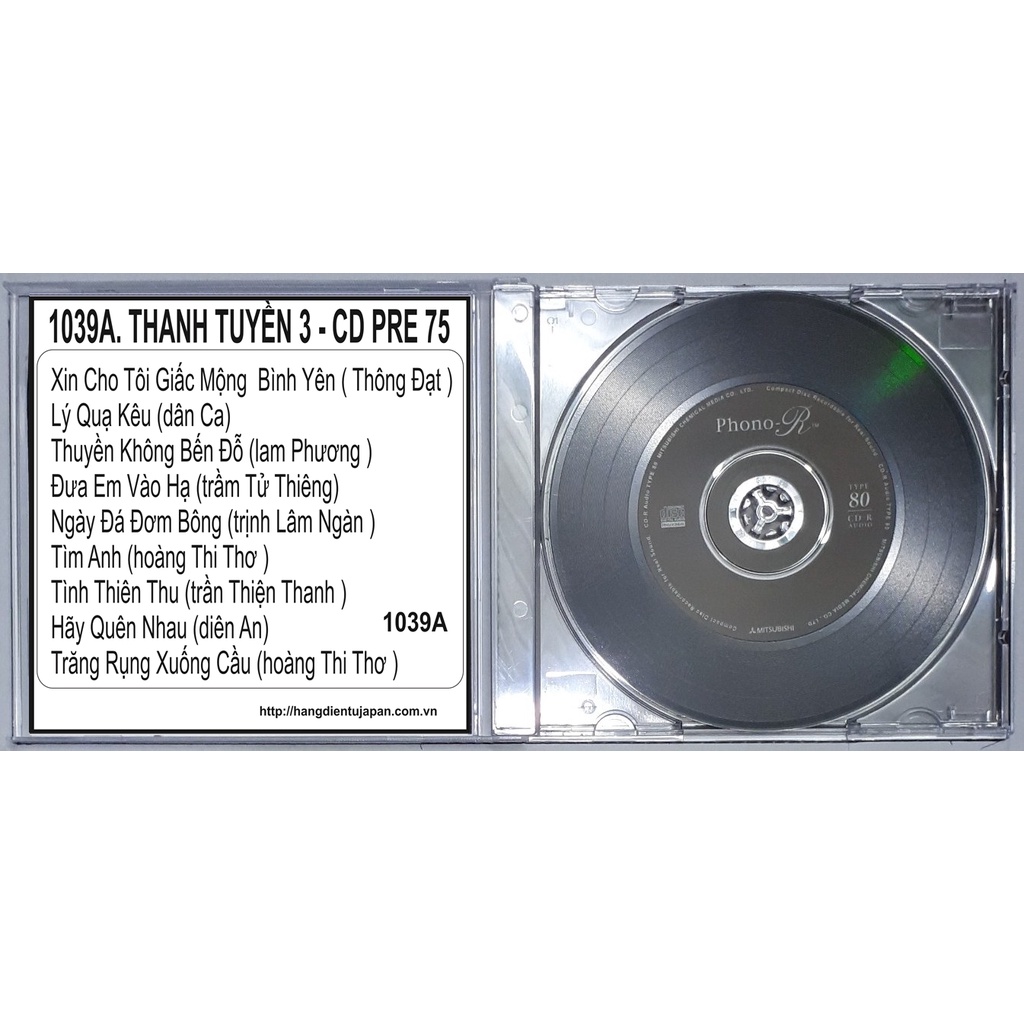 BỘ 4 CD THANH TUYỀN - CD PRE 75 ( 1039A - 1040B )