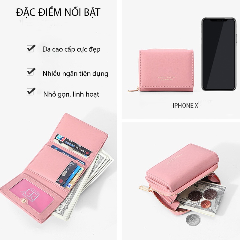 Ví da nữ cao cấp chính hãng PERFECT FOR YOU mini cầm tay đựng tiền nhỏ gọn dễ thương chất cực đẹp PFY11 - GUTADO