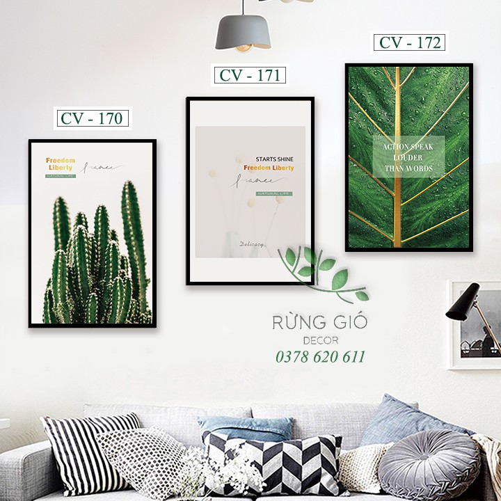 Khung tranh canvas hình lá cỡ 30x45 ( tranh kèm khung y hình ), Giá bán 1 tranh | BigBuy360 - bigbuy360.vn