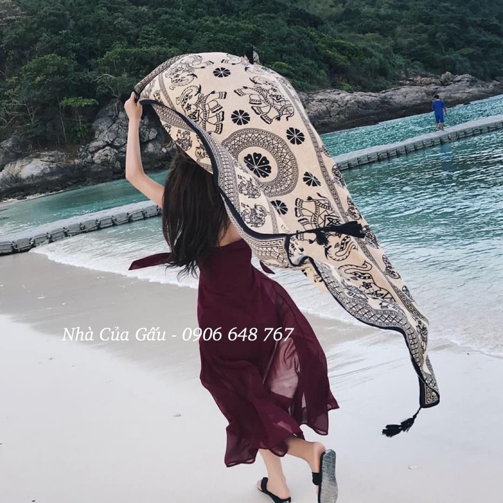 Khăn boho vintage vừa sống ảo vừa che nắng cứ gọi là perfect luôn ạ