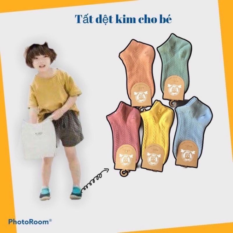 Tất len gân một màu trơn (1 đôi) loại đẹp cho bé trai, bé gái