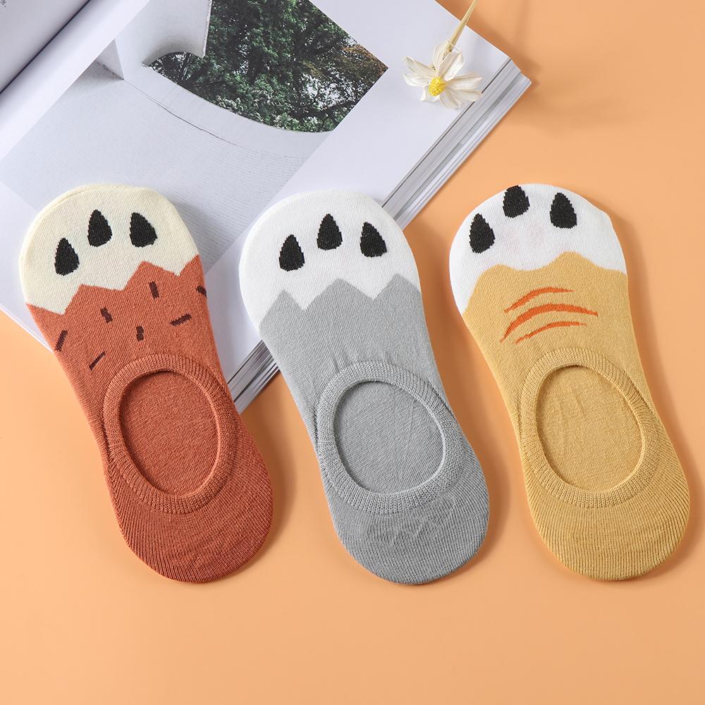 Tất Cổ Thấp Chống Trượt Họa Tiết Chân Mèo Đáng Yêu Thời Trang