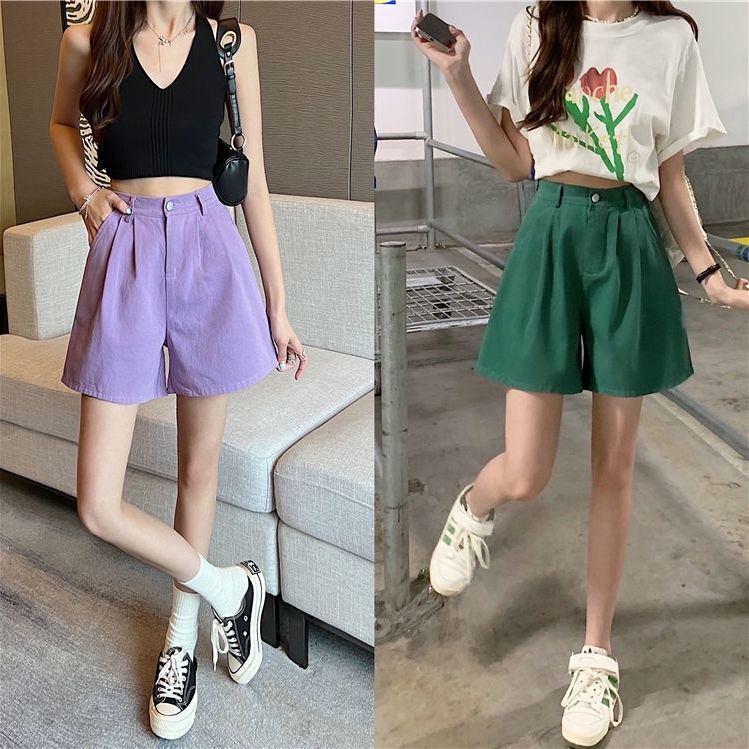 Quần Short Chữ a Lưng Cao Ống Rộng Thời Trang Cho Nữ