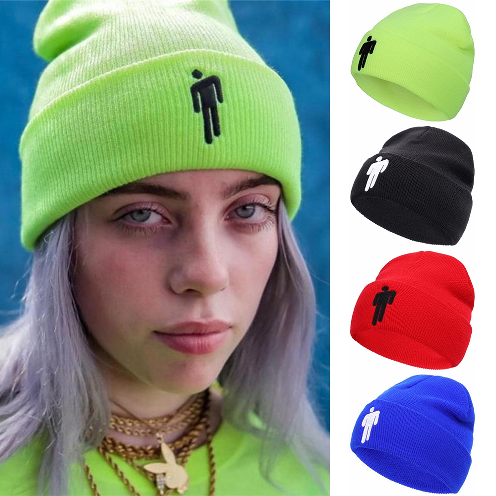 MIHAN1 Solid Color Unisex Bonnet Casual Hip-hop Embroidery Beanie Hat