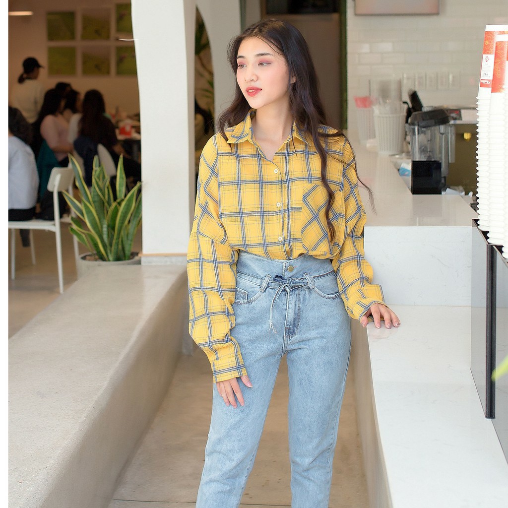 Áo Sơ Mi Nữ Caro 5 Màu Siêu Cá Tính