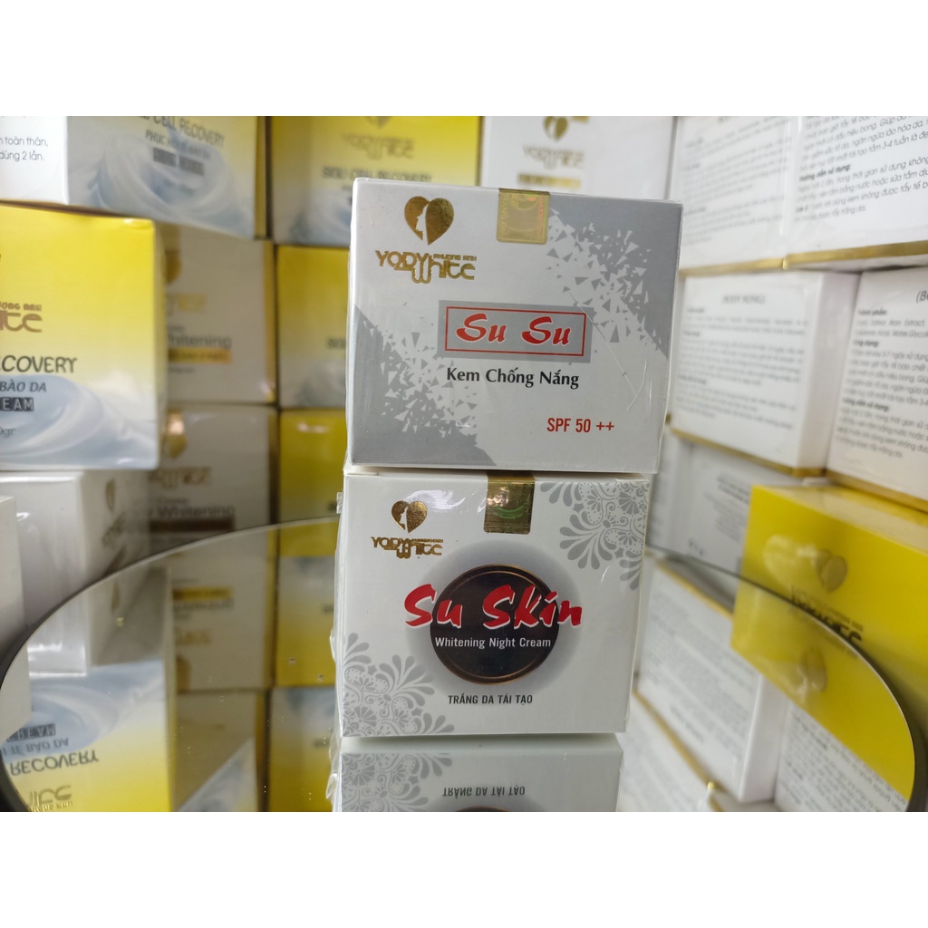 Combo Kem dưỡng ngày đêm  Su Su Su Skin Yody White Phương Anh
