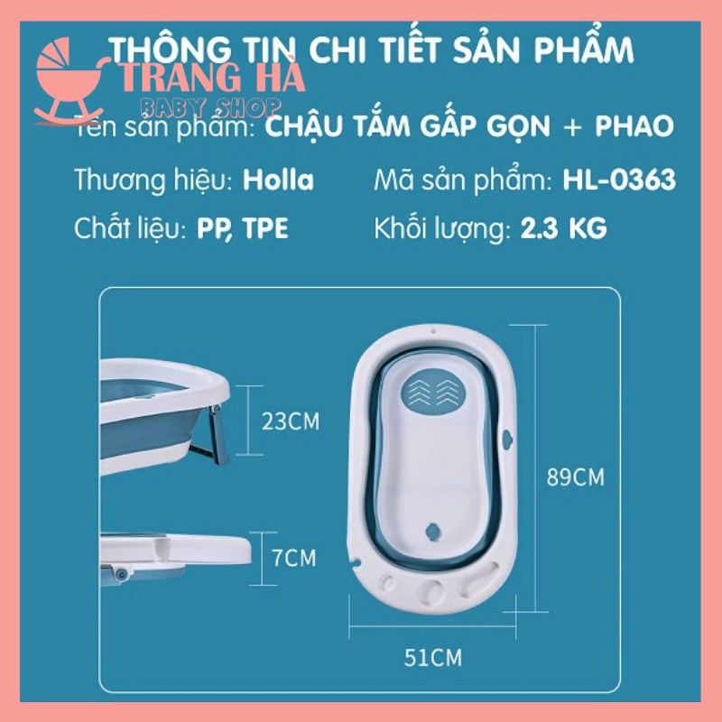 ⚡FREESHIP⚡CHẬU TẮM GẤP GỌN HOLLA CHO BÉ TẶNG KÈM PHAO TẮM CAO CẤP VÀ NHIỆT KẾ TIỆN LỢI