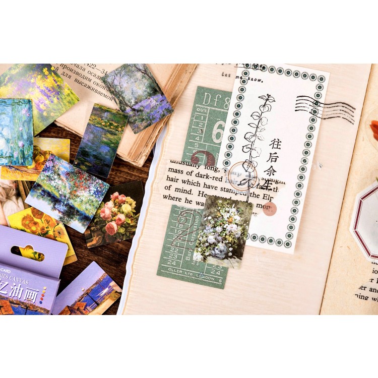 Hộp 46 miếng sticker mẫu tranh vẽ memories canvas