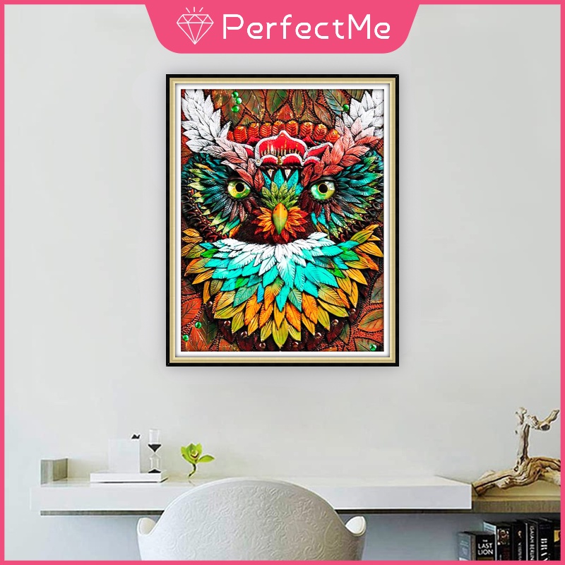 Bộ Tranh Đính Đá 5D Tự Làm Hình Chim Cú 40X50CM