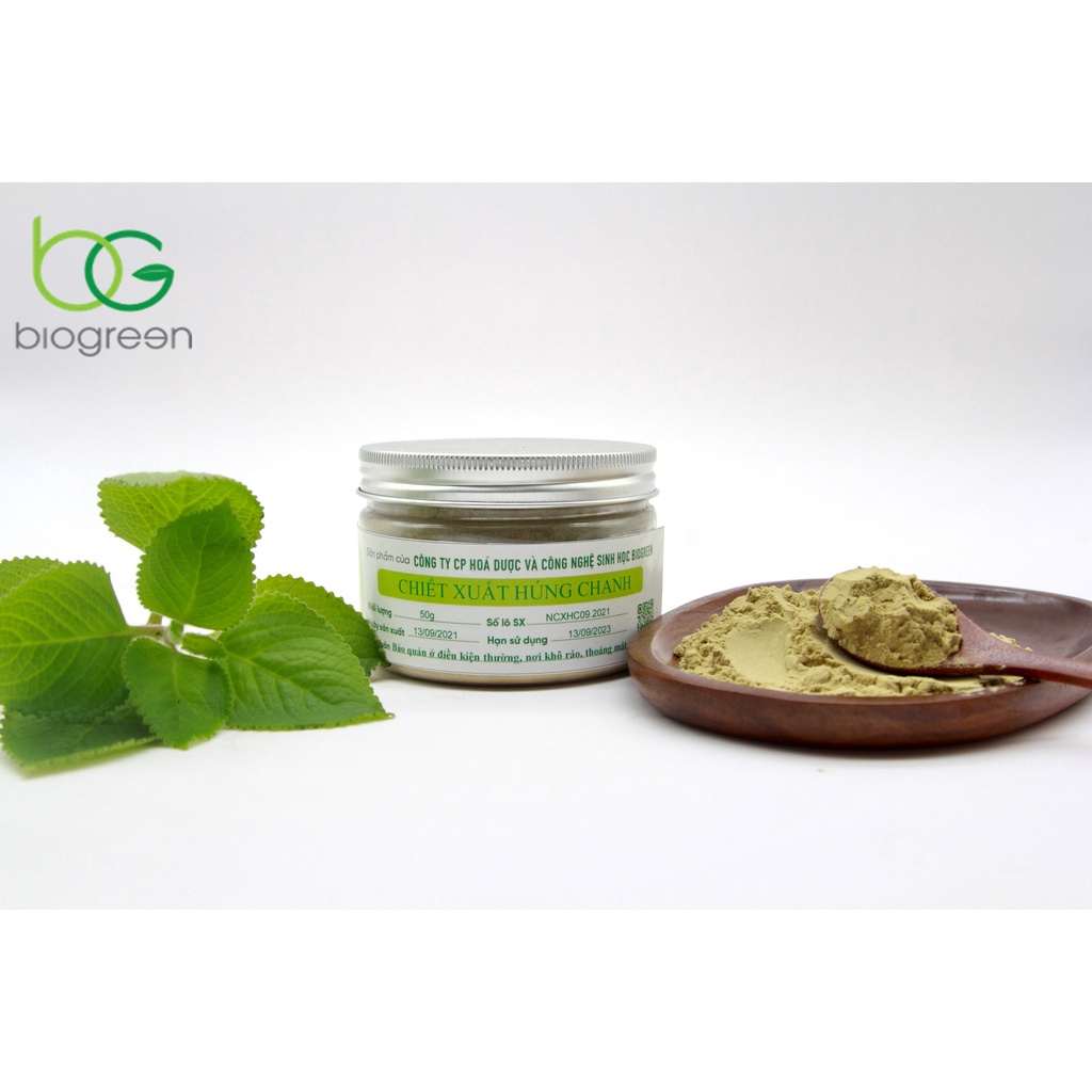Húng chanh - Bột chiết xuất Húng chanh nguyên chất Biogreen 50g, 100g