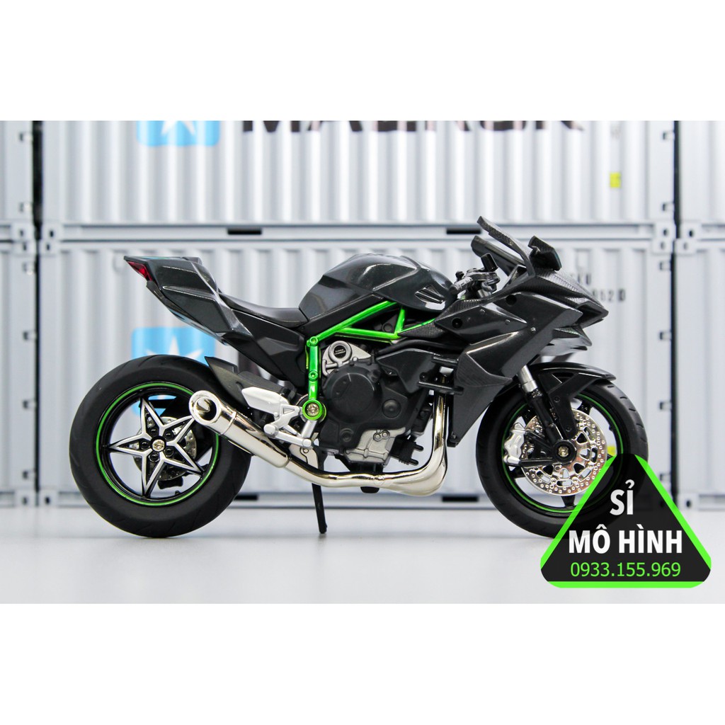 [ Sỉ Mô Hình ] Mô hình xe mô tô Kawasaki Ninja H2R phiên bản sáng đèn 1:12