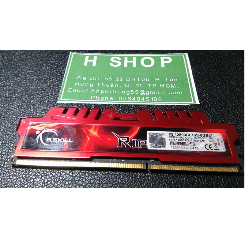 Ram tản nhiệt 8Gb DDR3 bus 1333 hoặc overclock tới 1600, ram bộ hiệu GSKILL RIPJAW, bảo hành 36 tháng