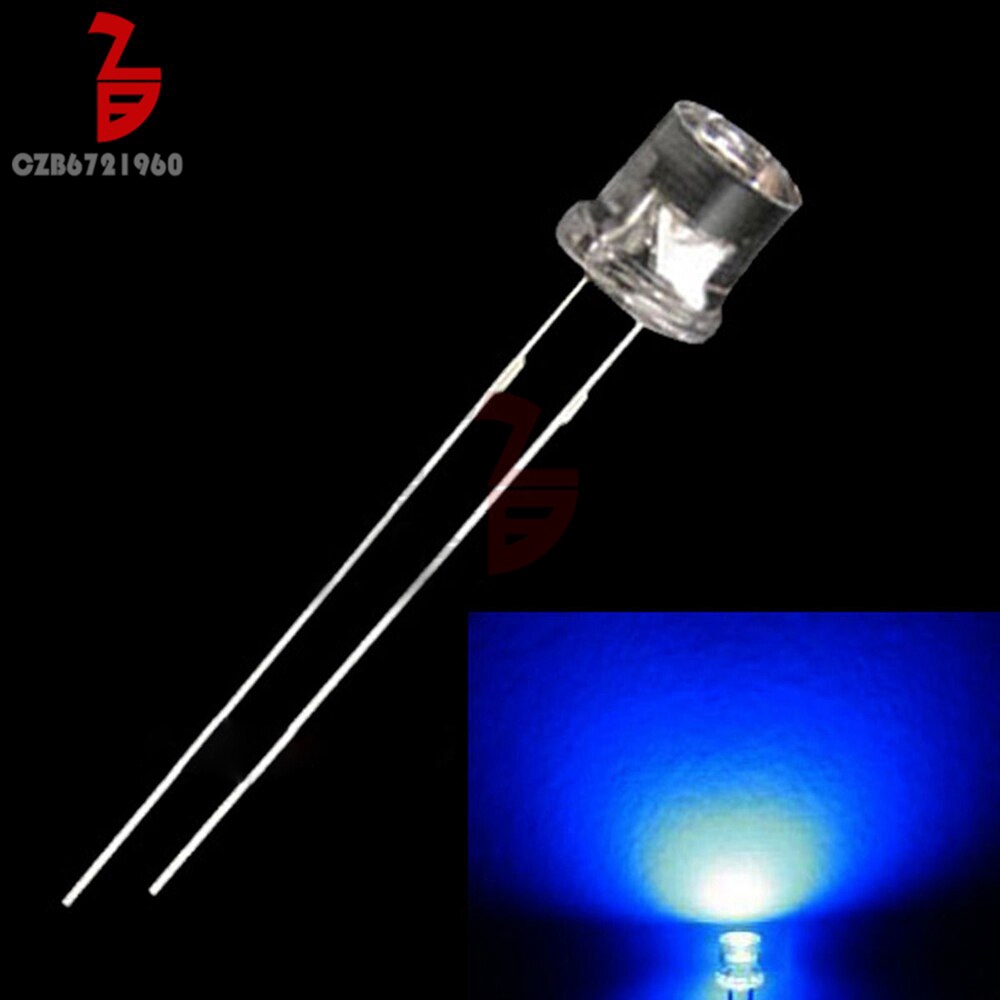 100Pcs 5mm Diode Flat Top White Red Green Blue Yellow Smd Smt Led Water Clear Super Bright Wide Angle Bulb 20000mcd Lamp