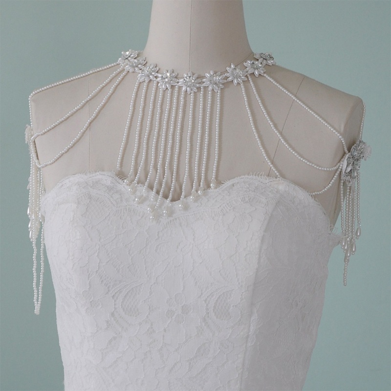 Vòng cổ Đeo Vai Đính Ngọc Trai Nhân Tạo Thời Trang Dành Cho Nữ