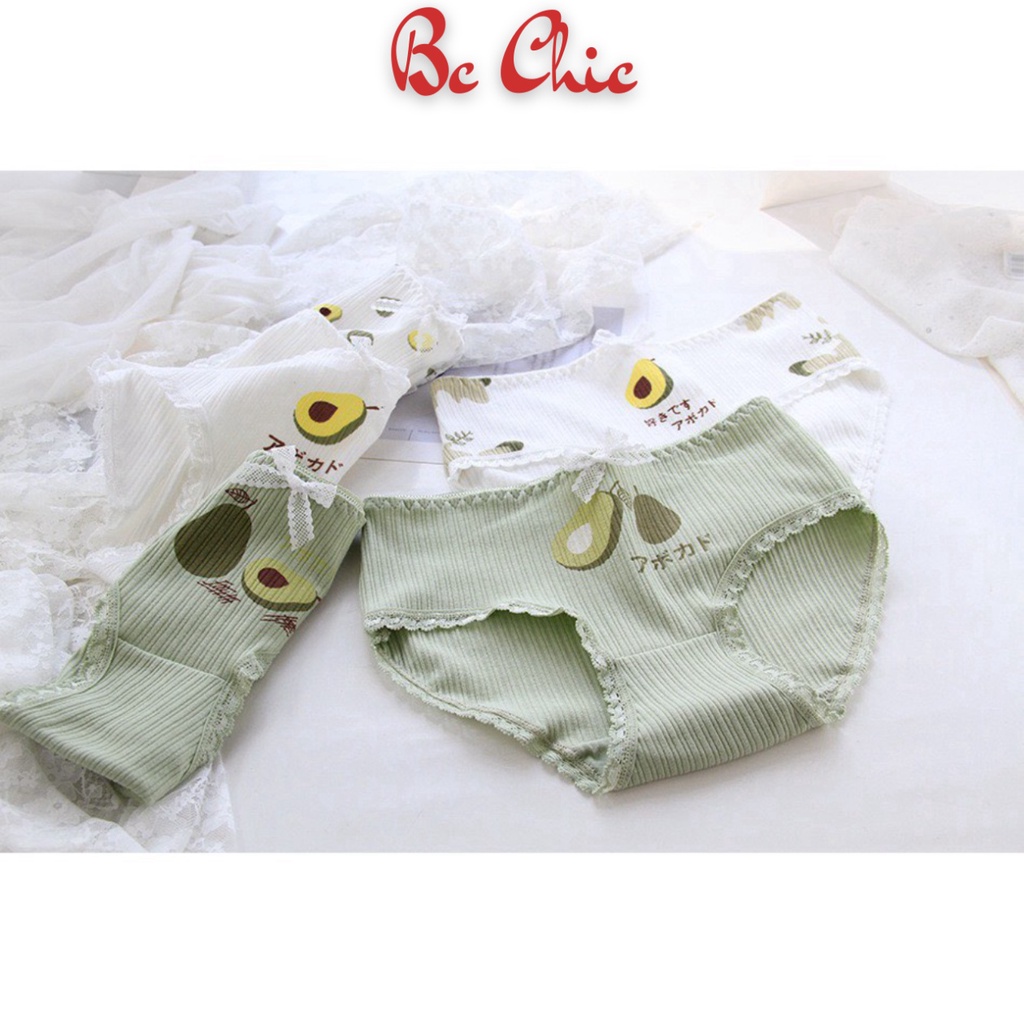 Quần lót nữ gân tăm trái bơ thoáng khí mềm mại lên dáng sexy SET Bơ Matcha Q127 BC_CHIC LINGERIE