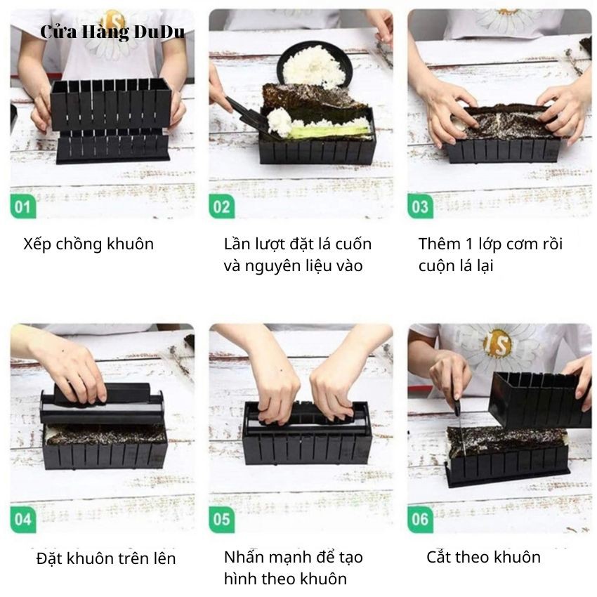🌻 Bộ Khuôn Làm Kimbap Sushi 11 Món Nhựa Cao Cấp [HOÀN XU] Dụng Cụ Làm Cơm Cuộn Rong Biển An Toàn Sức Khoẻ NC5050 🌻