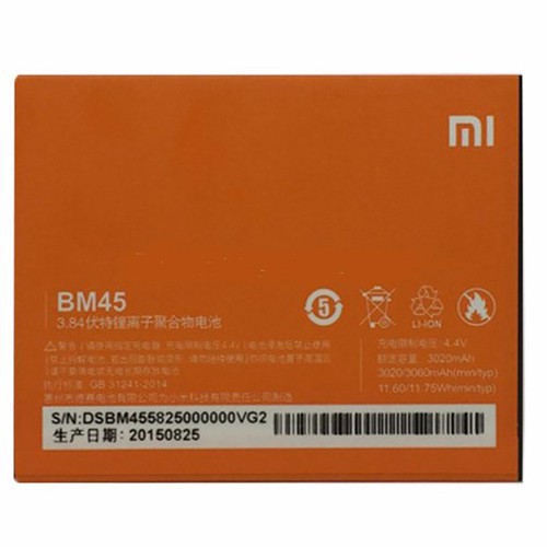 Pin zin 100% Xiaomi Redmi Note 2 BM45