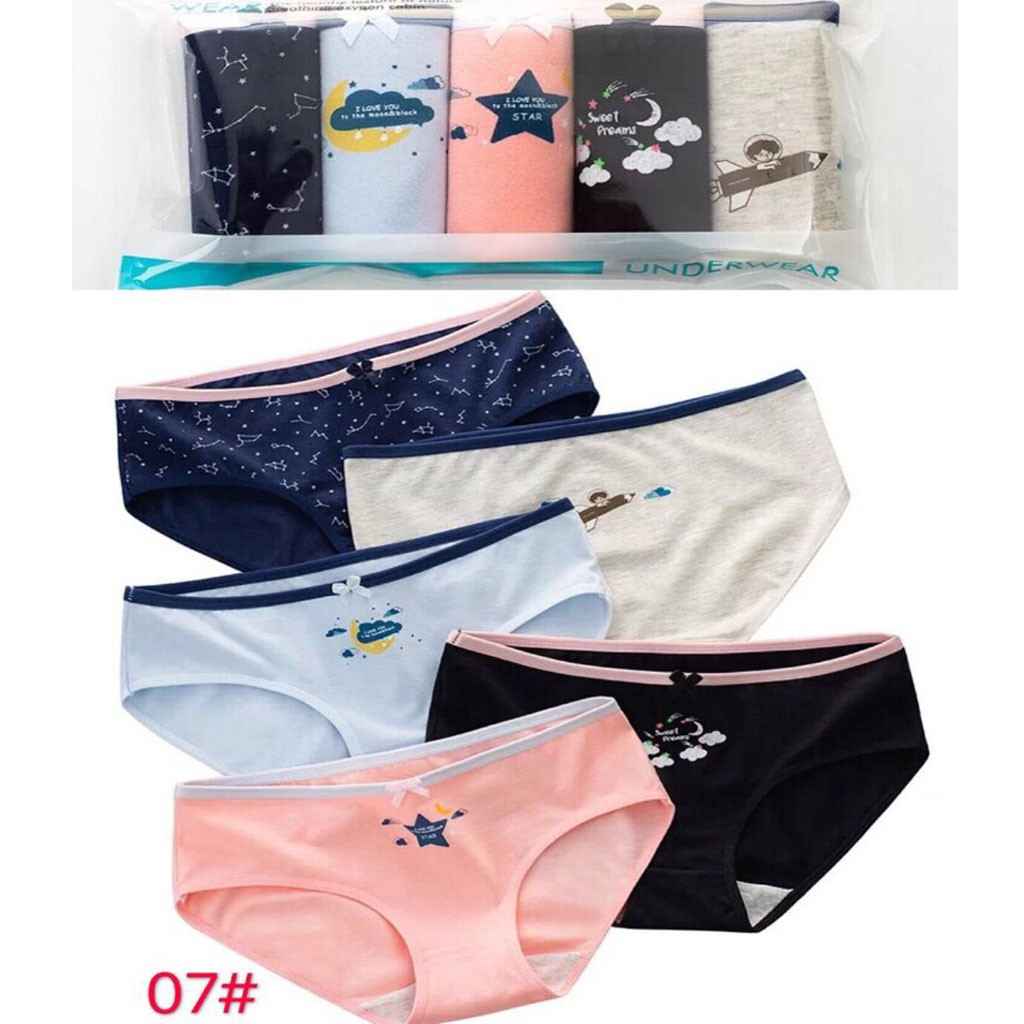 Sét 5 quần chíp cotton kháng khuẩn cao cấp mẫu mới size 42-58kg | BigBuy360 - bigbuy360.vn