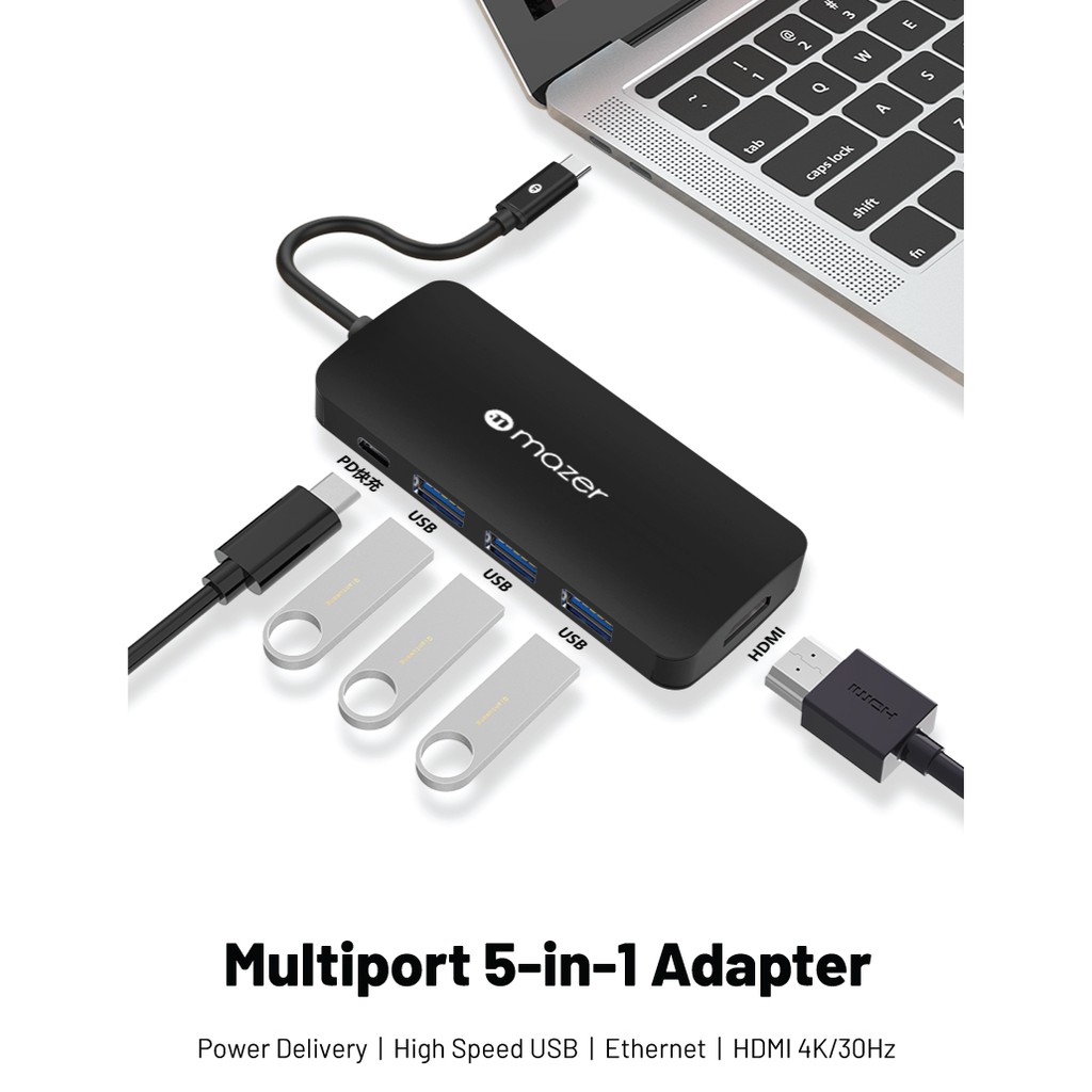 Cổng chuyển đổi Hub Mazer USB-C 5-in-1