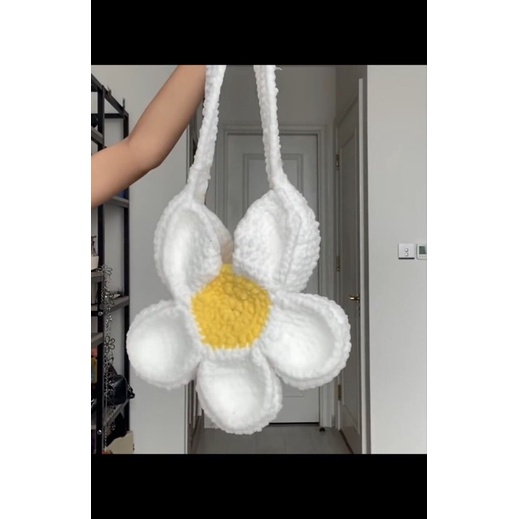 Túi Hoa len móc xinh xễu