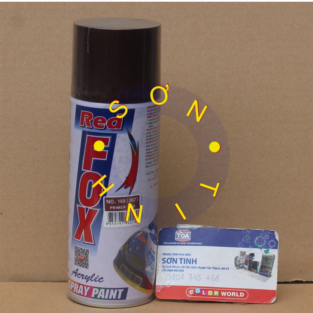 Sơn xịt RED FOX Thái Lan màu chống rỉ đỏ mờ PRIMER RED  267 (No. 168) - 1 chai