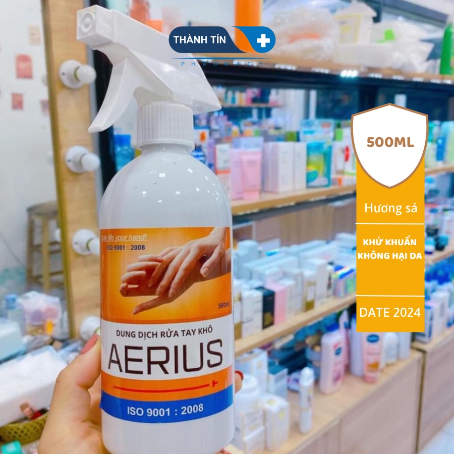 Nước Rửa Tay Khô Sát Khuẩn AERIUS 500ml Không Hại Da Tay