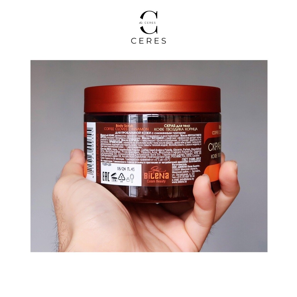 Tẩy Da Chết Quế Hồi - Tẩy Tế Bào Chết Mặt Và Cơ Thể Coffee Bilena Body Scrub 380ml | BigBuy360 - bigbuy360.vn