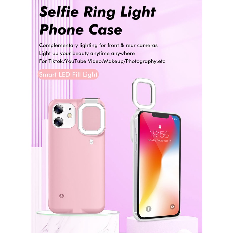 Ốp điện thoại có đèn led thời trang 2021 thích hợp cho Iphone 12 11 Xs Pro Max